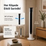 Mole F10 Kule Tipi Vantilatör Kumandalı 3 Kademeli 50W Beyaz - 5